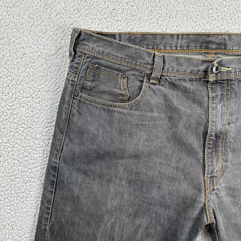 Levi's 569 Loose Fit Straight Leg Jeans Men 42x32 Grey Flap Pocket Work Preppy